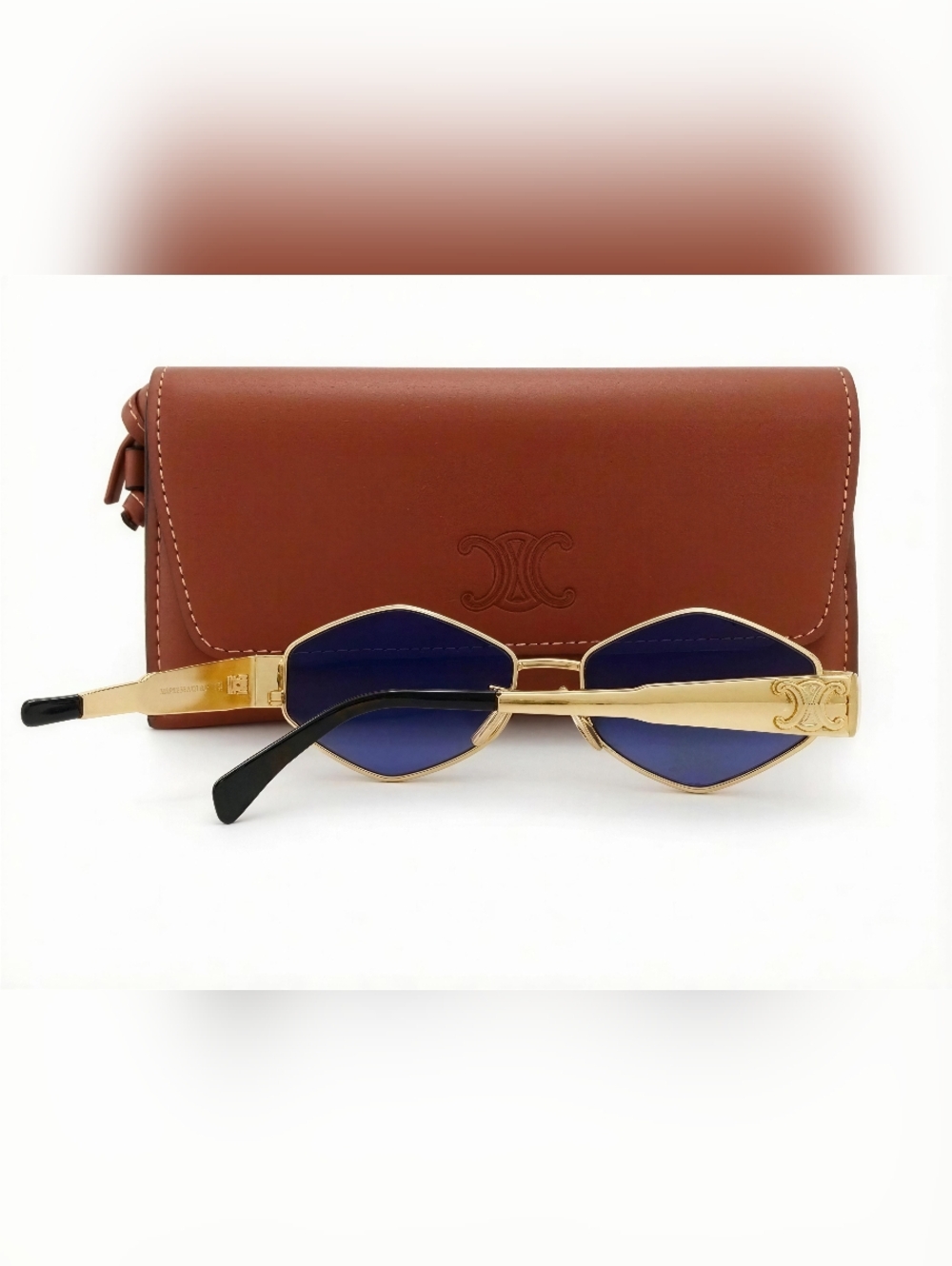 CELINE Sunglasses CL 40254U 30N Gold/Dark Gray For  Men Women - Picture 5 of 7